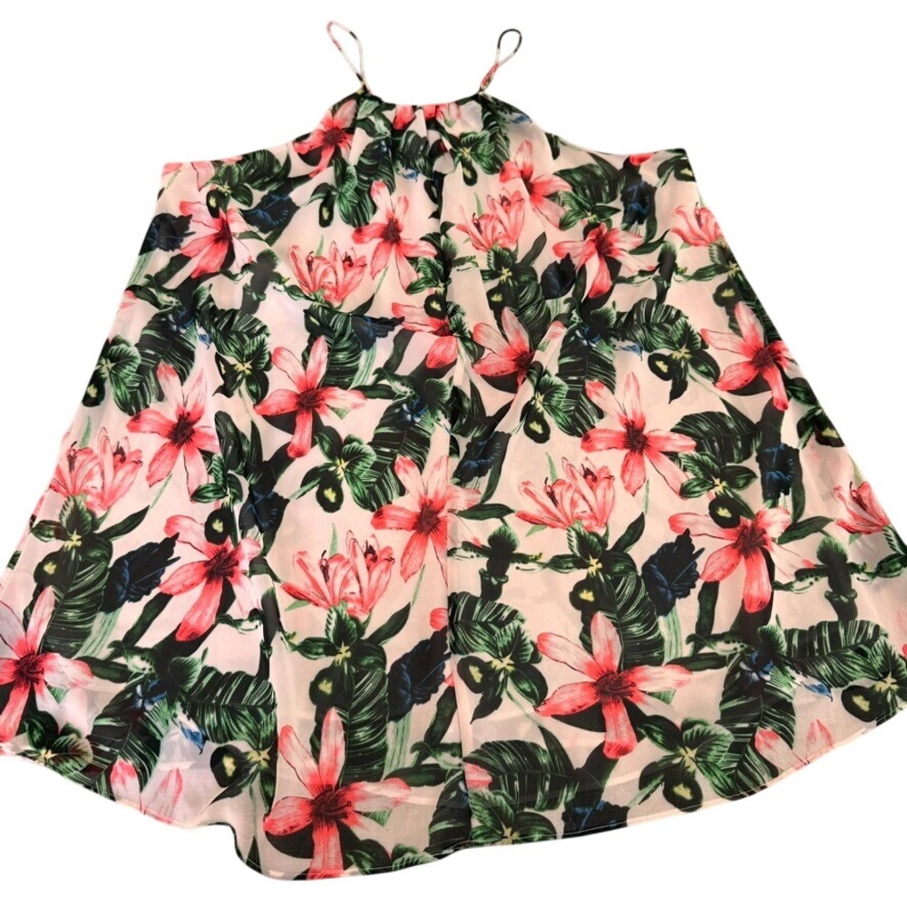 Vince Camuto Floral Halter Top Women S Pink Tropical Flowy Boho